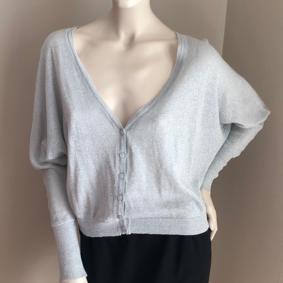 Charlotte Russe Sweaters - 🎈 Charlotte Russe Silver Shimmer Cardigan